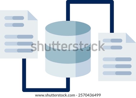 Database Share Icon Flat Vector Illustration