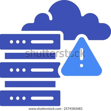 Server Warning Icon Mixed Vector Illustration