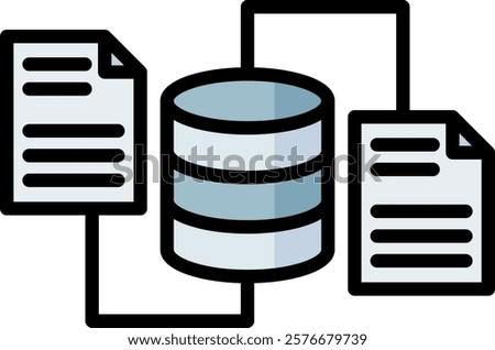 Database Share Icon Lineal Color Vector Illustration