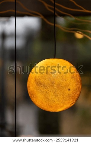 Similar – Image, Stock Photo Orange yellow hanging lamps. Lamps and light.