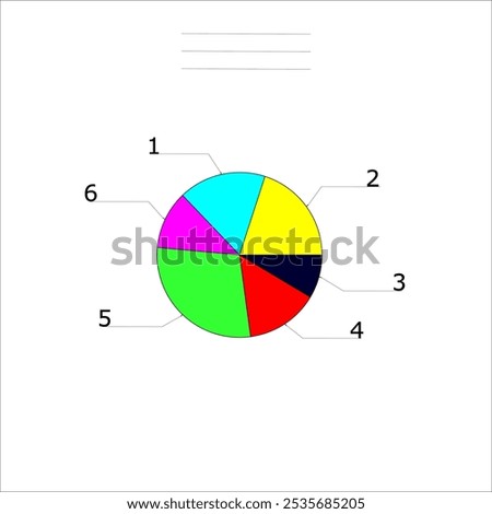 Color pie chart for six
slots.