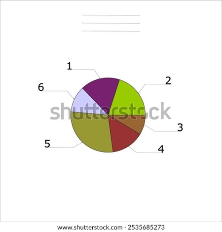 Color pie chart for six
slots.