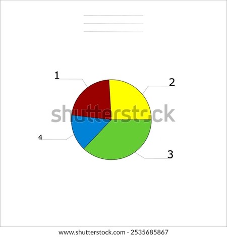 Four-slot color pie chart for business.