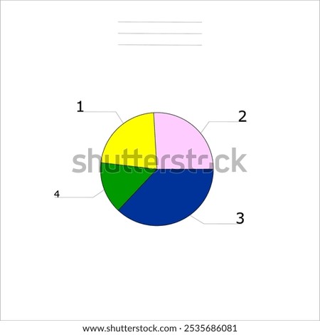 Four-slot color pie chart for business.