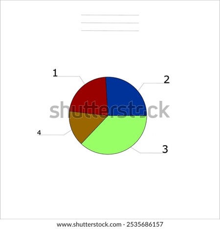 Four-slot color pie chart for business.