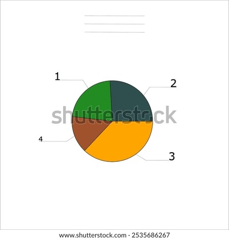 Four-slot color pie chart for business.