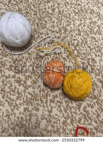 Similar – Image, Stock Photo Aesthetic beige yarn skein, close up