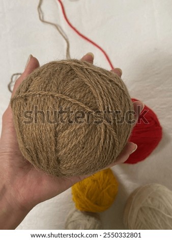 Similar – Image, Stock Photo Aesthetic beige yarn skein, close up
