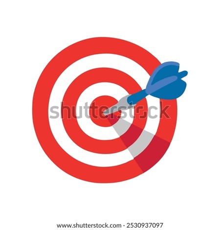 Direct hit vector flat icon. Darts board game. isolated direct hit vector emoticon. 