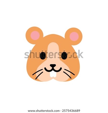 Cute hamster face vector icon. Hamster emoji illustration. 