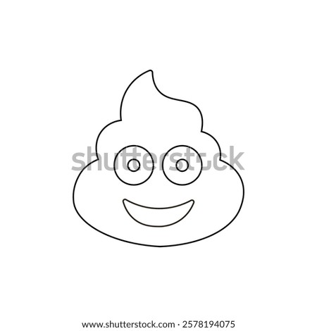 Pile of poo. Stinky poo outline vector icon. Vector illustration. 