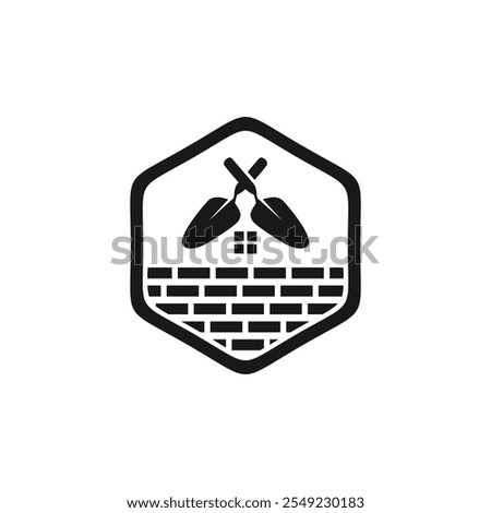 vector logo design construction tools, shovel design, home repair services, contractor logo, building icons and construction tools