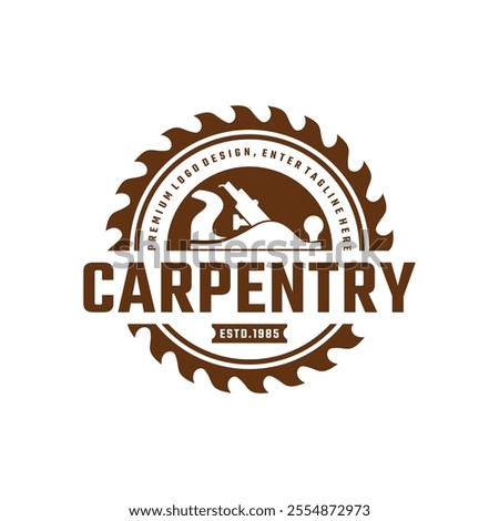 saw blade vector design, carpentry tool logo design, editable design, professional saw blade logo, premium