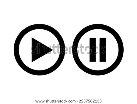 play and pause icon vector on white background