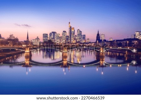 Image, Stock Photo Frankfurt, evening Evening