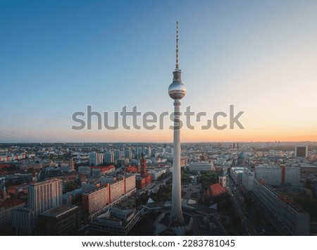 Similar – Image, Stock Photo the Berlin television tower from below with blue sky