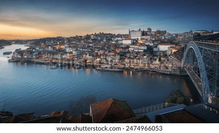 Similar – Image, Stock Photo Porto with lights at night with Douro river