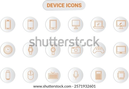 Digital device icon set design