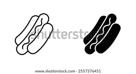 Hot dog Icon vector. liner and flat style icons set.