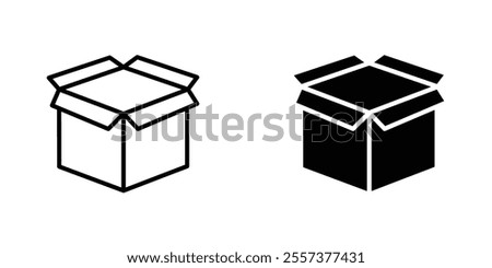 Box opened Icon vector. liner and flat style icons set.