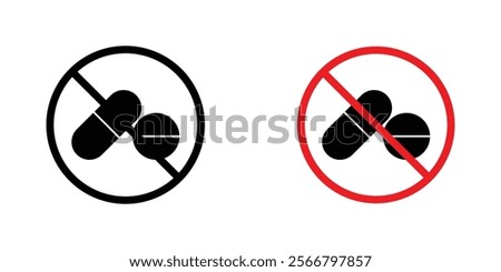 No drugs sign vector pack for apps and web UI designs