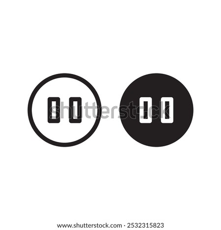 black and white pause vector icon