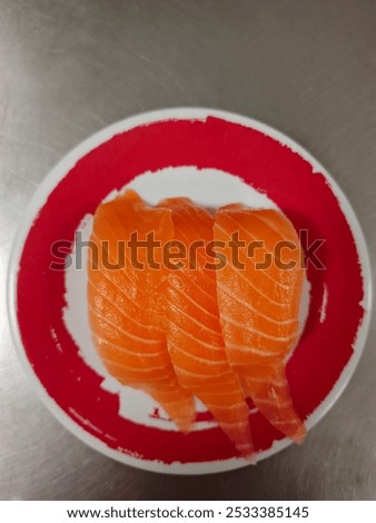 Similar – Image, Stock Photo Norwegian nigiri with salmon and wasabi