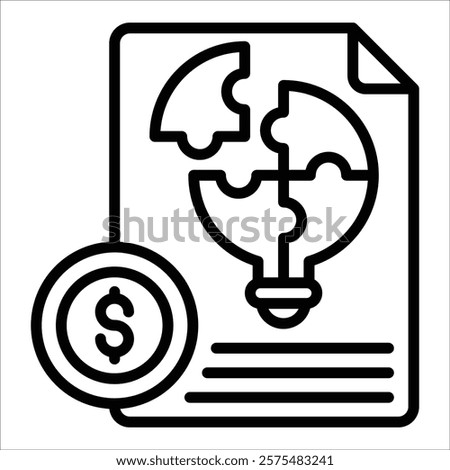 Financial Puzzle Icon Element For Design