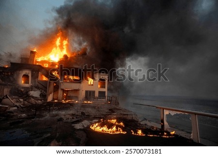 Similar – Image, Stock Photo destroyed and burned houses in the city Russia Ukraine war