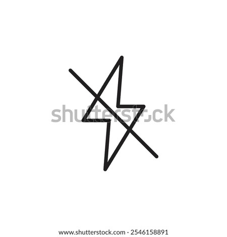 Flash Off thin line vector icon