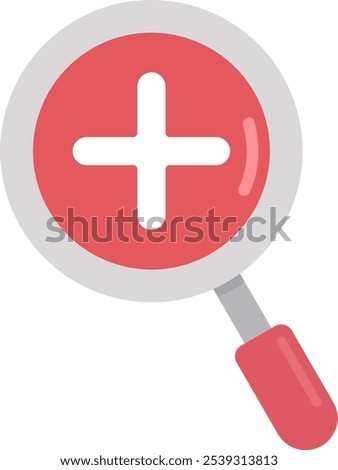 magnifying glass plus focus lens seek search zoom ciew symbol icon find flat discover detect detective enlarge checklist