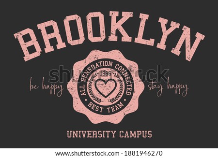 varsity typography vector illustration.Vector t-shirt graphic.
