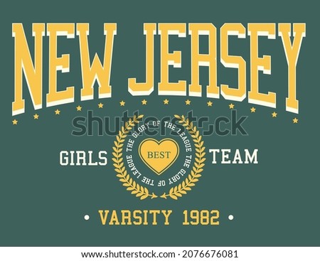 varsity typography vector illustration, for t-shirt graphic.
