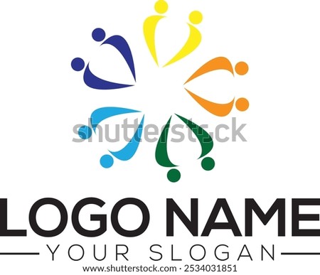 Pinwheel logo templates. Circular simple signs, colorful shapes for abstract design, rainbow spinner, different companies logotype template, vector isolated Rotate LOGO