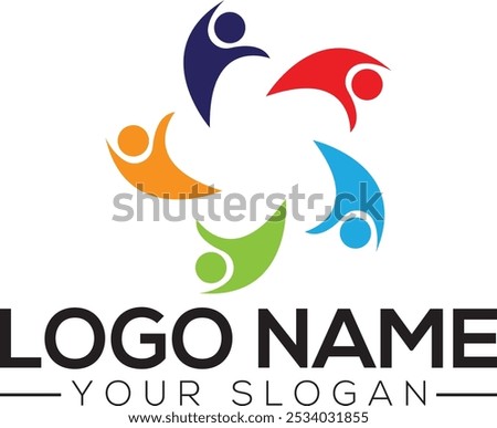 Pinwheel logo templates. Circular simple signs, colorful shapes for abstract design, rainbow spinner, different companies logotype template, vector isolated Rotate LOGO