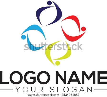 Pinwheel logo templates. Circular simple signs, colorful shapes for abstract design, rainbow spinner, different companies logotype template, vector isolated Rotate LOGO