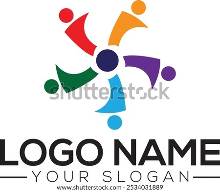 Pinwheel logo templates. Circular simple signs, colorful shapes for abstract design, rainbow spinner, different companies logotype template, vector isolated Rotate LOGO