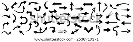 arrows set. vector direction arrows on white background. different style arrows large collection.