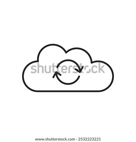 Cloud sync icon. simple thin line icon.