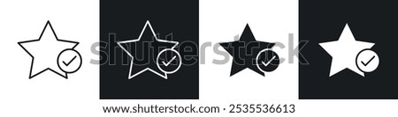 Features vector icon set in black and white. EPS 10 illustration