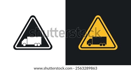 Truck warning sign pack for app and website ui designs.