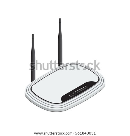Router Isometric Vector Illustration Created For Mobile, Web, Decor, Print Products, Application on white background