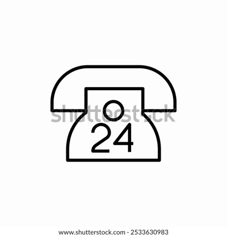 24 hours support icon sign vector