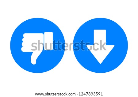 Dislike and new Downvote icons , vector illustration.