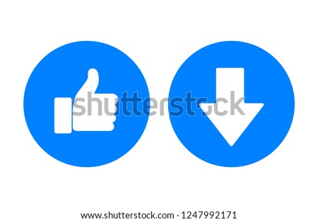  Thumb up Like and Downvote icons, vector illustration