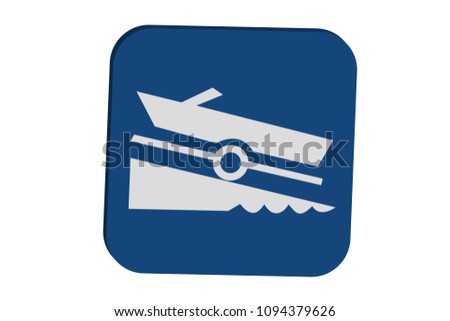 Blue signal of boat.