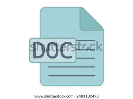 DOC text file document blue icon