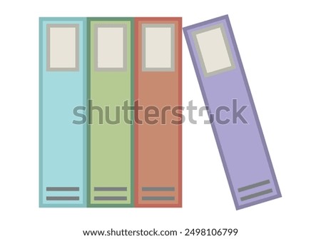 Blue, green, orange and purple office filing cabinets