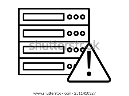 Black icon warning about server errors