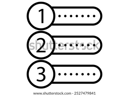 Black checkbox icon with various options of one, two or three